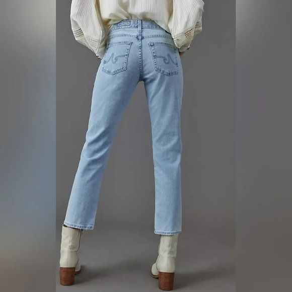 Anthropologie AG Adriano Goldschmied X Nolan jeans 26 light wash Distressed - Picture 1 of 10